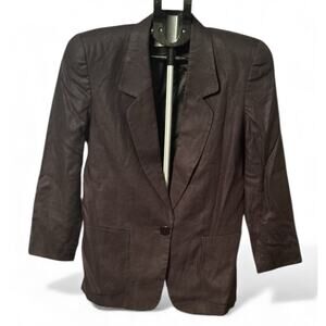 Valerie Stevens Jacket Blazer Womens 6P Black 1 Button